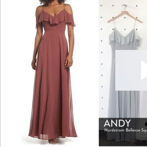 Jenny Yoo Cold Shoulder/Mila Dress, Cinnamon Rose